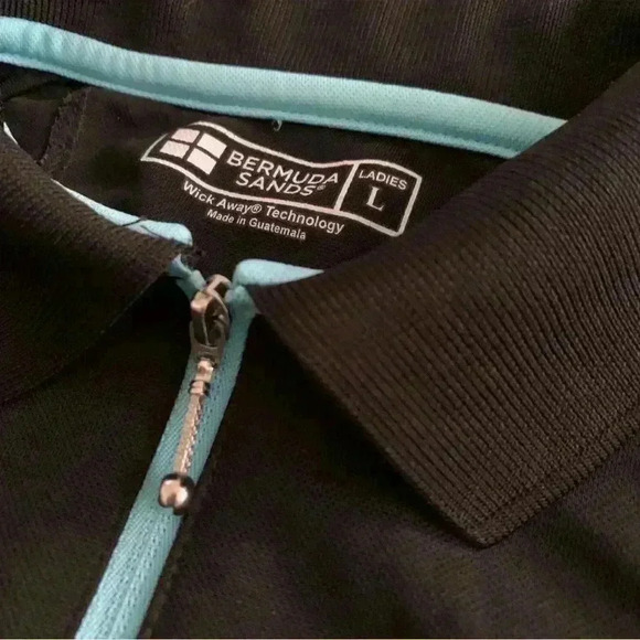 Bermuda Sands Women's Sleeveless Zip Front Collared Performance Top Size Large - Picture 4 of 7